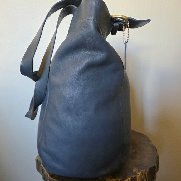 Coach 4082 Soho Duffle Tote Navy Leather Shoulder Bag Vintage USA Authenticated - Picture 7 of 16